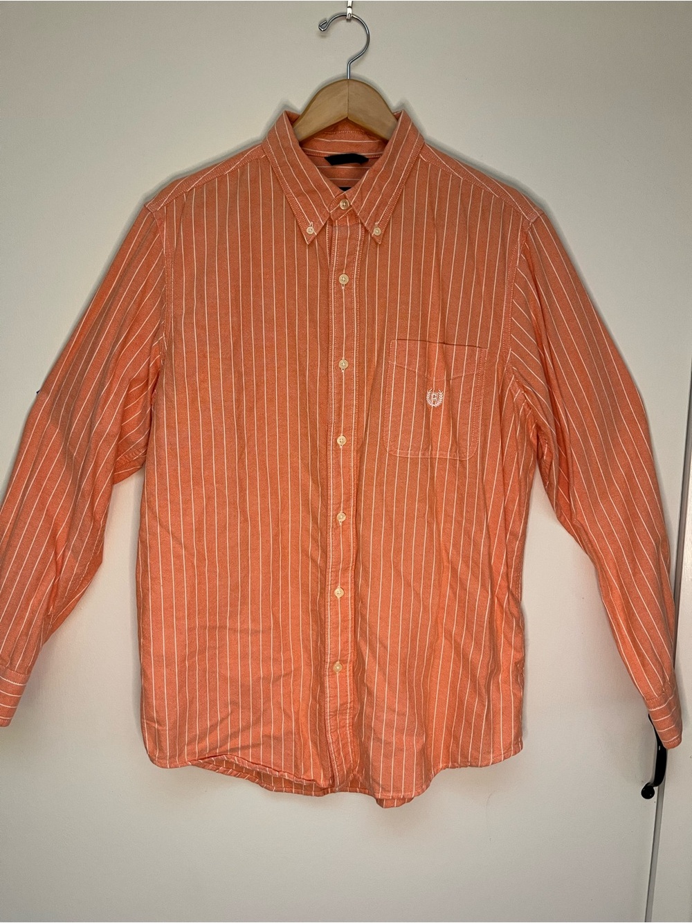 Vintage Chaps Men's Orange Stripe Button-Down Shirt